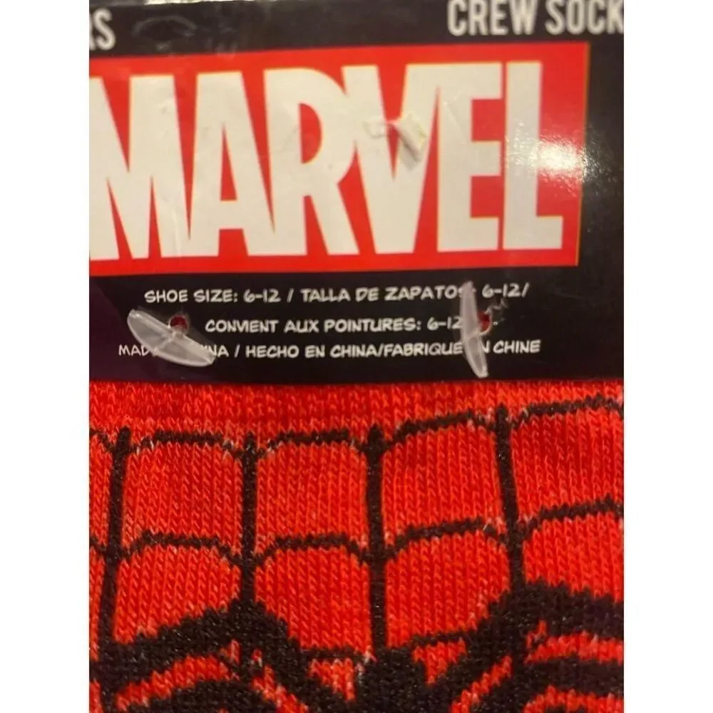 Marvel Spider-Man‎ Crew Socks Official Licensed Merchandise Red Comic Design